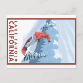 Snowboarder Scene - Sjö Tahoe, Kalifornien Vykort