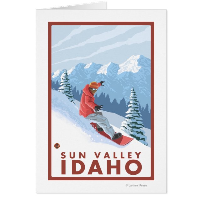 Snowboarder Scene - Sol Valley, Idaho Hälsningskort (Framsidan)