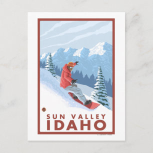 Snowboarder Scene - Sol Valley, Idaho Vykort
