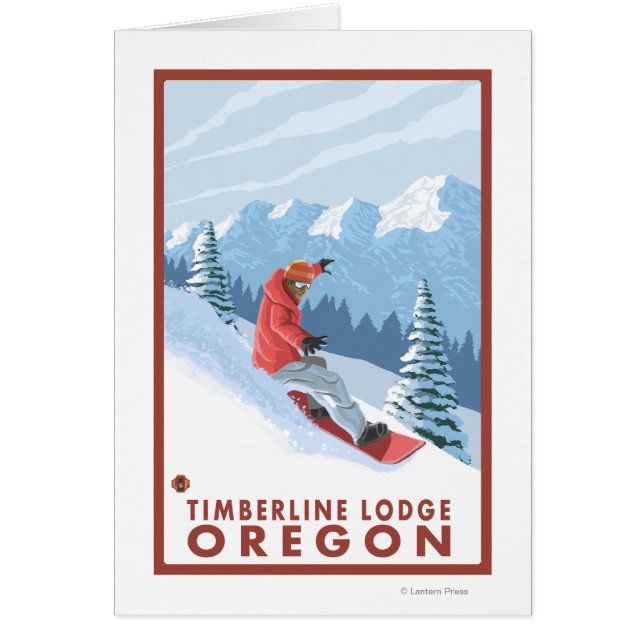 Snowboarder Scene - Timberline Lodge, Oregon Hälsningskort (Framsidan)