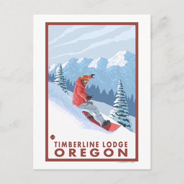 Snowboarder Scene - Timberline Lodge, Oregon Vykort (Framsida)