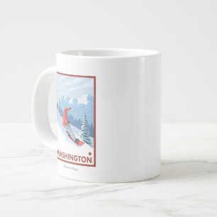Snowboarder Scene - Washington Jumbo Mugg