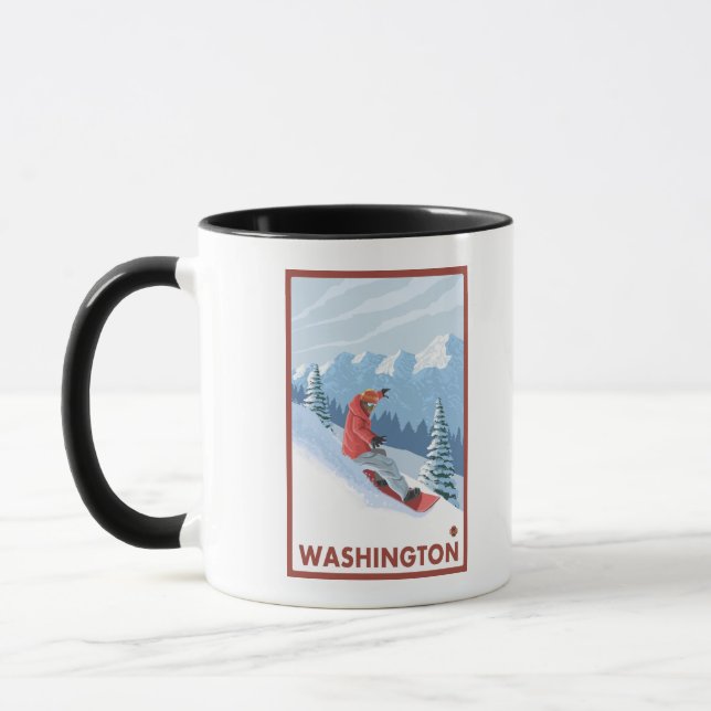 Snowboarder Scene - Washington Mugg (Vänster)
