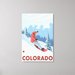 Snowboarder SceneColorado Canvastryck