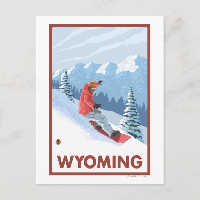 Snowboarder SceneWyoming Vykort (Framsida)
