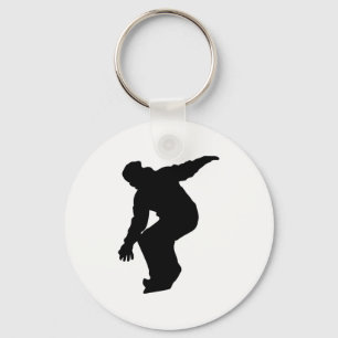 Snowboarder Silhouette Nyckelring