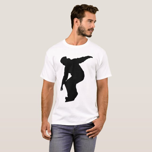 Snowboarder Silhouette Tee Shirt (Hel framsida)