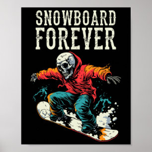 Snowboarder Skeleton - Winter Sports Poster