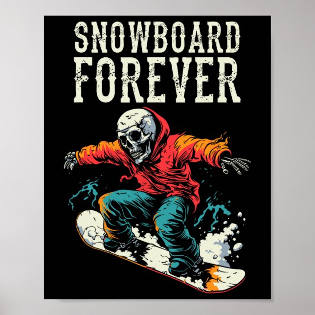 Snowboarder Skeleton - Winter Sports Poster (Framsidan)