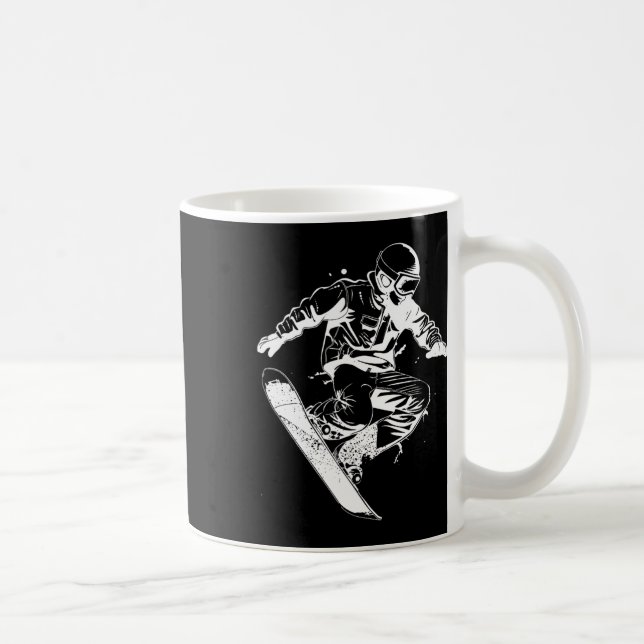Snowboarder Sketch Alpine Snowboarding Kaffemugg (Höger)