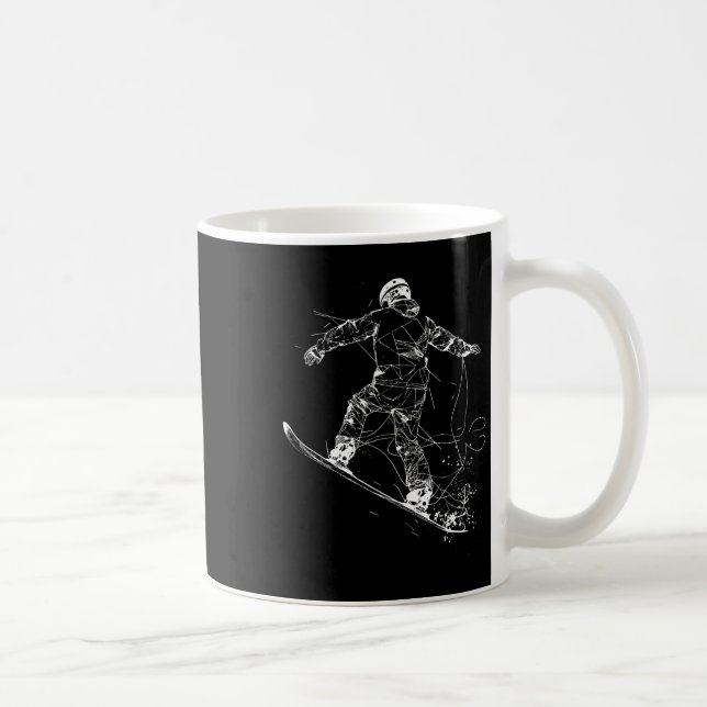 Snowboarder Sketch Snowboarding Slope Kaffemugg (Höger)