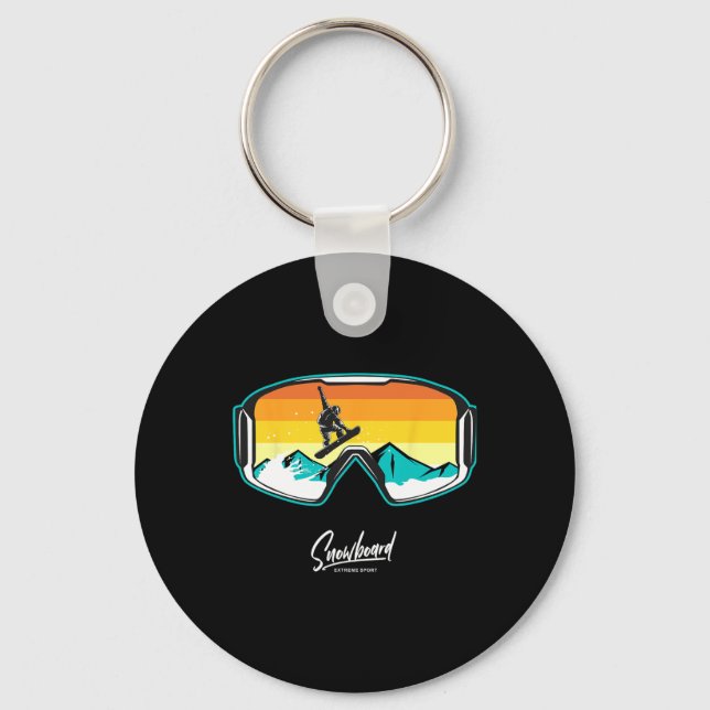 Snowboarder Snö Boarding Snowboarders 1 Nyckelring (Framsida)