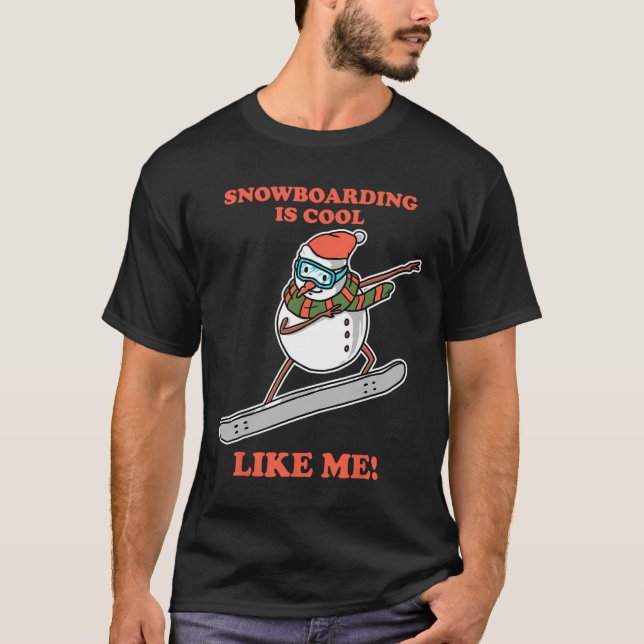 Snowboarder Snögubbe Snowboarder T Shirt (Framsida)