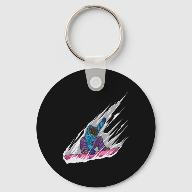 Snowboarder - Snowboard board - Freestyle Snowboar Nyckelring (Framsida)