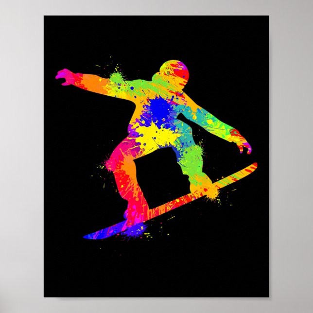 Snowboarder Snowboarder Boys Kids Manar Poster (Framsidan)