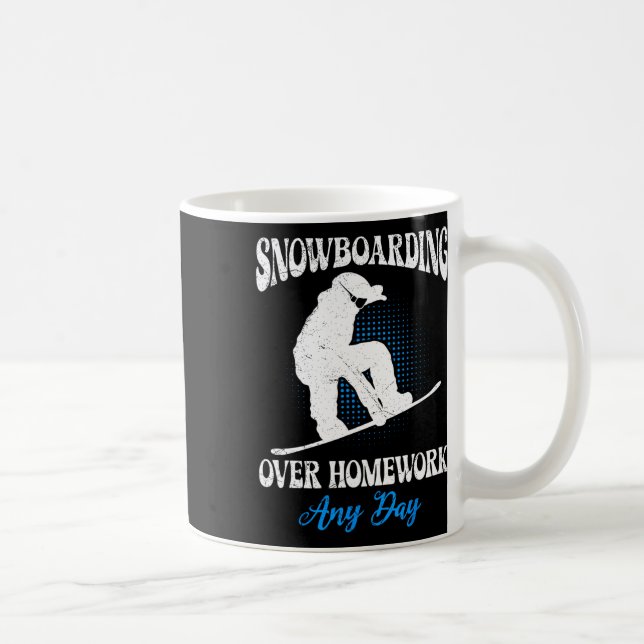Snowboarder Snowboarder över hemarbete varje Rolig Kaffemugg (Höger)