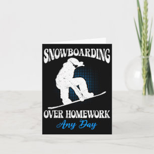 Snowboarder Snowboarder över hemarbete varje Rolig Kort
