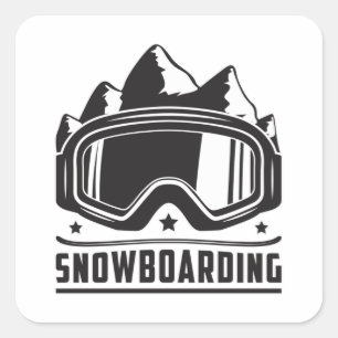 Snowboarder Snowboarder Snowboarding Snö Gift Idea Fyrkantigt Klistermärke