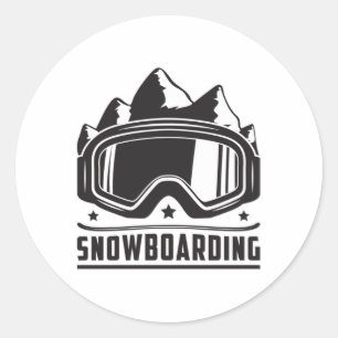 Snowboarder Snowboarder Snowboarding Snö Gift Idea Runt Klistermärke