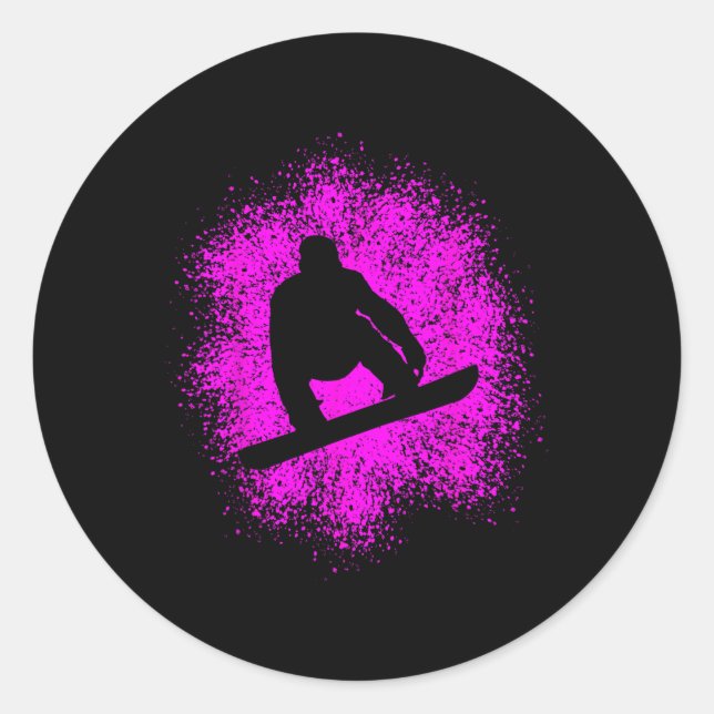 Snowboarder Snowboarder Women Manar Runt Klistermärke (Framsida)