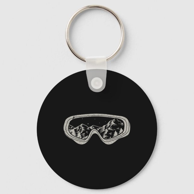 Snowboarder Snowboarding Goggles Winter Sport Snö Nyckelring (Framsida)