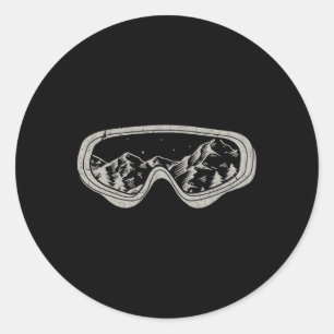 Snowboarder Snowboarding Goggles Winter Sport Snö Runt Klistermärke
