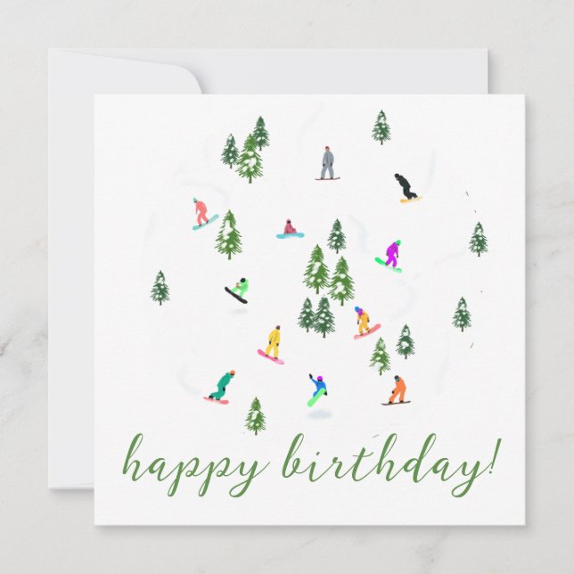 Snowboarder Snowboarding Illustration Birthday (Framsida)