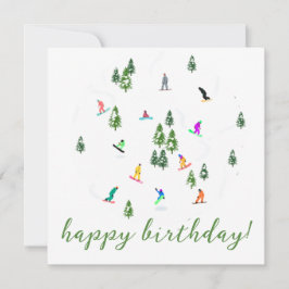 Snowboarder Snowboarding Illustration Birthday