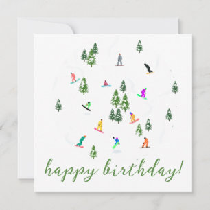 Snowboarder Snowboarding Illustration Birthday
