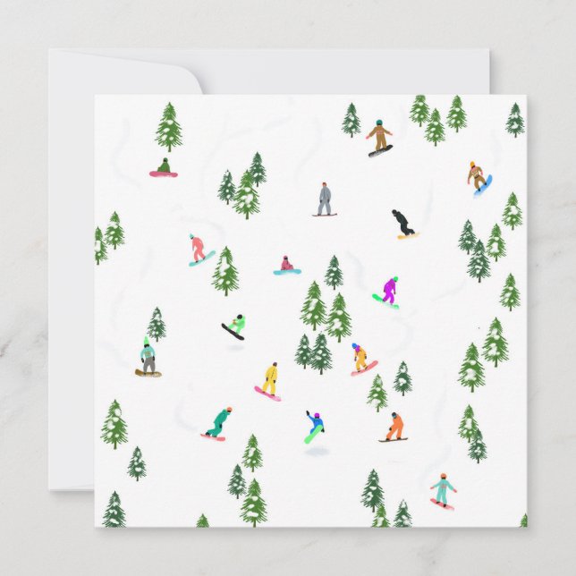 Snowboarder Snowboarding Illustration Card (Framsida)