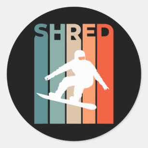 Snowboarder Snowboarding Snowboard Retro Vin Runt Klistermärke