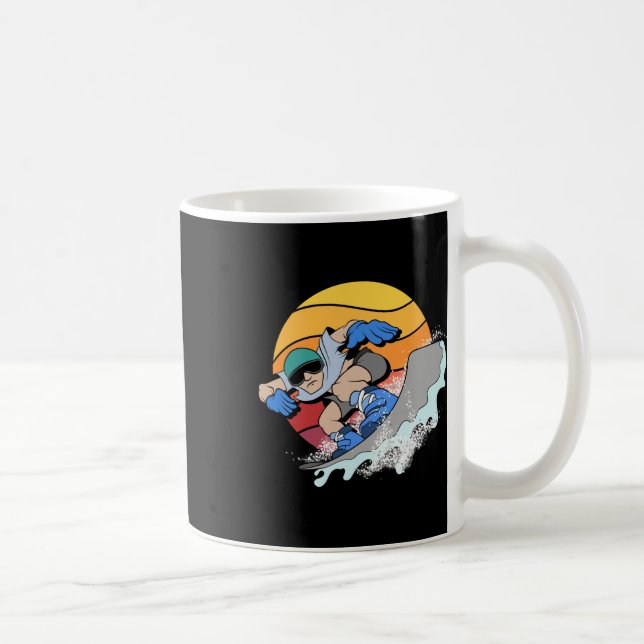 Snowboarder Snowboarding Winter Sport Retro Snowbo Kaffemugg (Höger)