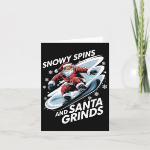 Snowboarder Snowy Spins Santa Grinds Sno Kort