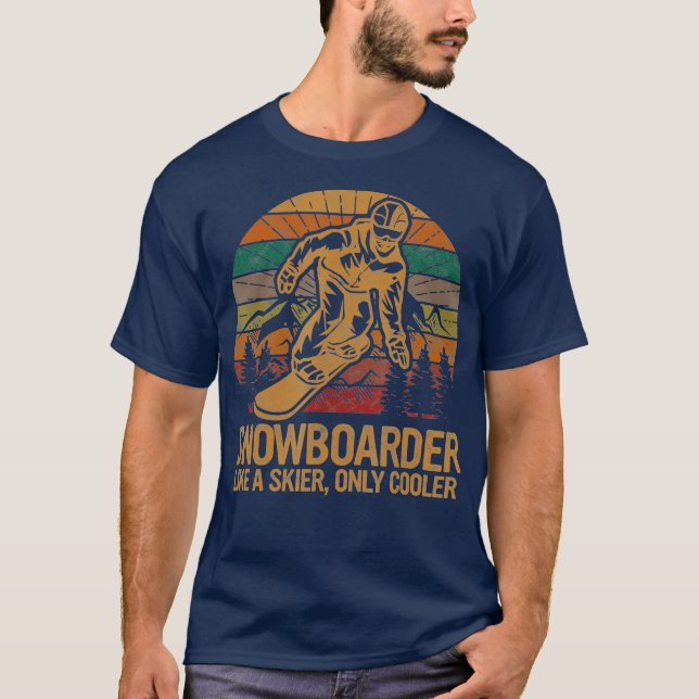 Snowboarder som en skier Bara Cooler Ski T Shirt (Framsida)
