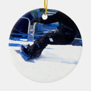 Snowboarder SskojWinter Sports Gift Julgransprydnad Keramik