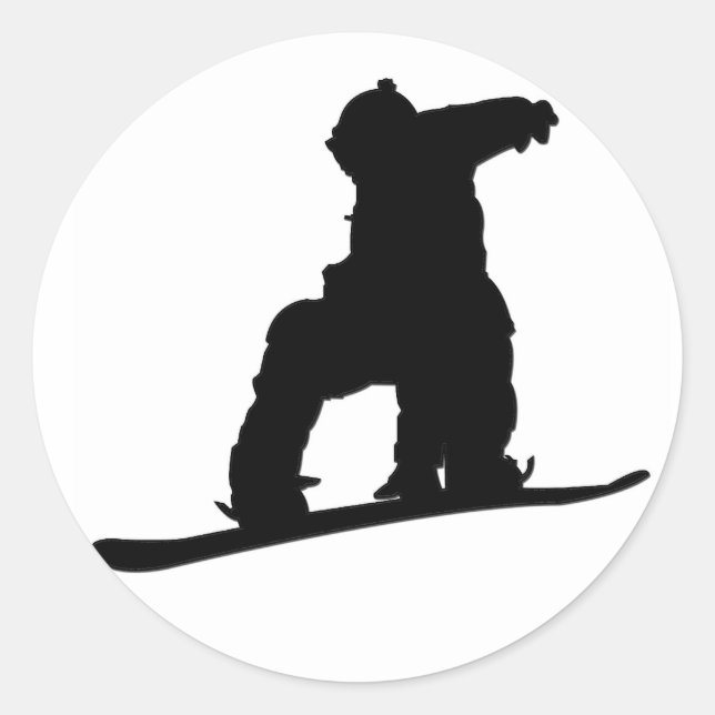 Snowboarder Sticker Runt Klistermärke (Framsida)