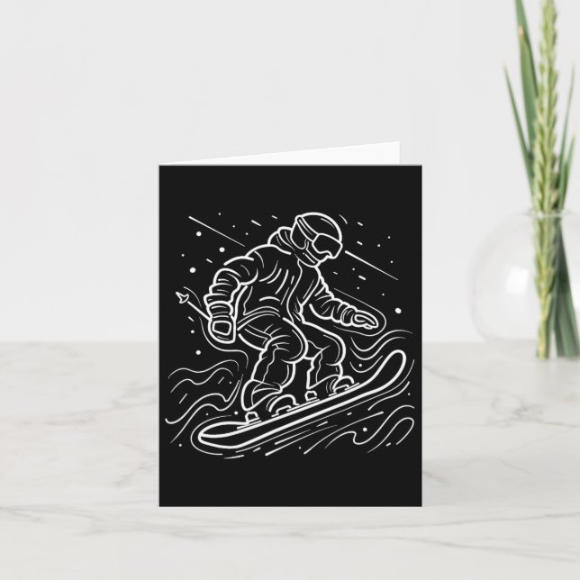 Snowboarder Teckning Snowboarding Lessons Kort (Framsida)