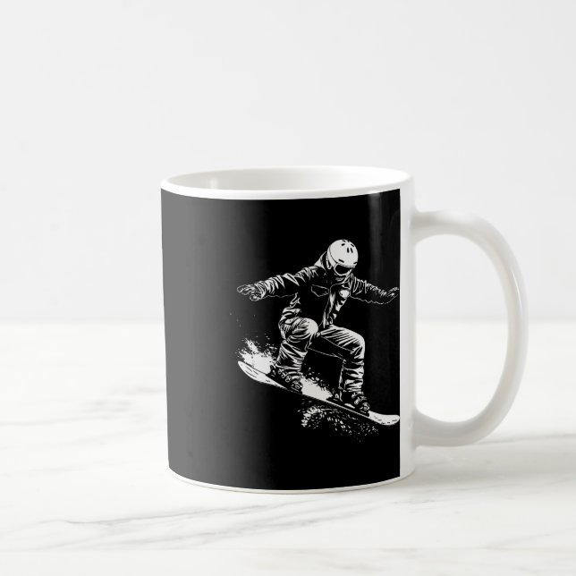 Snowboarder Teckning Snowboarding Slope 1 Kaffemugg (Höger)