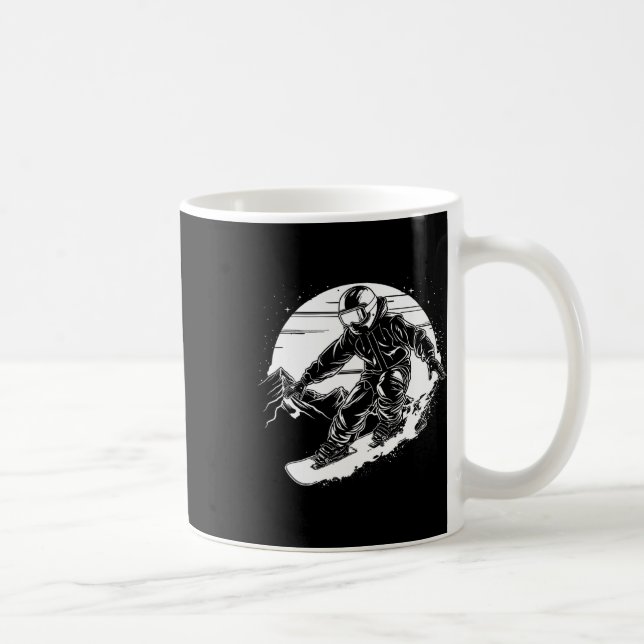 Snowboarder Teckning Snowboarding Slope 2 Kaffemugg (Höger)