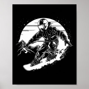 Snowboarder Teckning Snowboarding Slope 2 Poster
