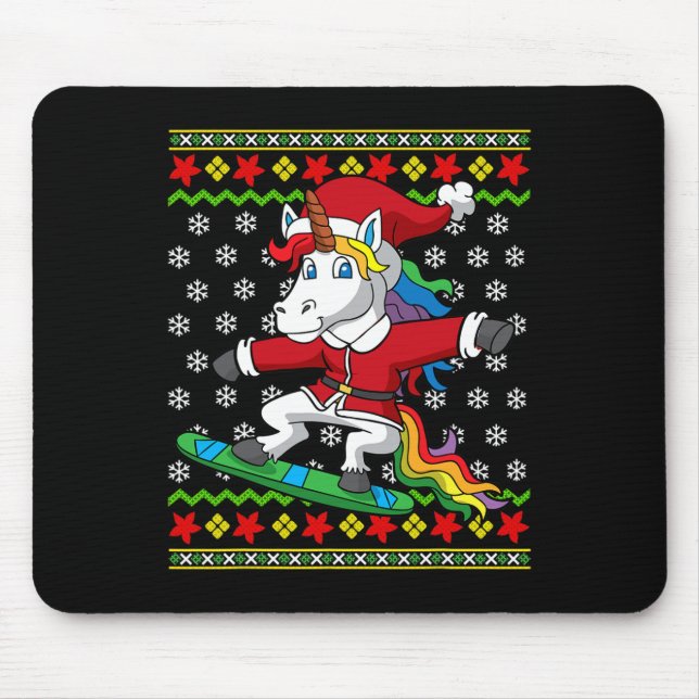 Snowboarder Unicorn Santa Snowboarding jul S Musmatta (Framsidan)