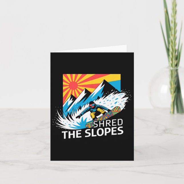 Snowboarder utplånade Slopes Snowboarding Enthusia Kort (Framsida)