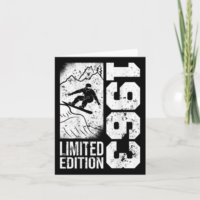 Snowboarder Vintage 1963 Birthday Snowboarding Sno Kort (Framsida)