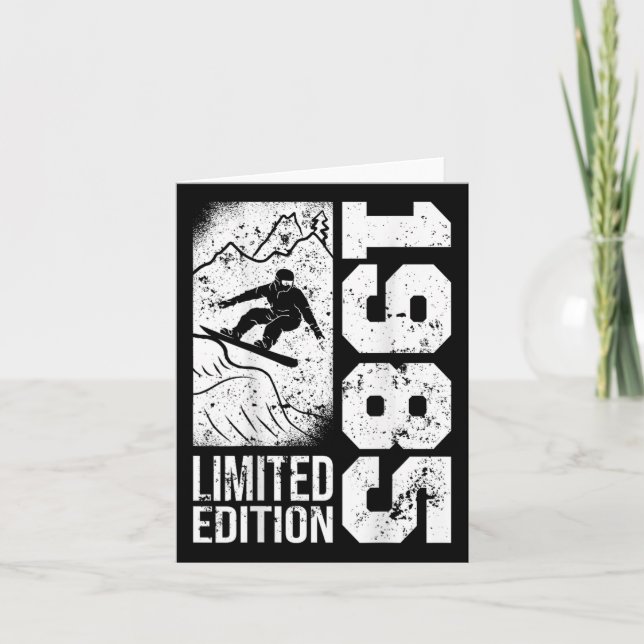 Snowboarder Vintage 1985 Birthday Snowboarding Sno Kort (Framsida)