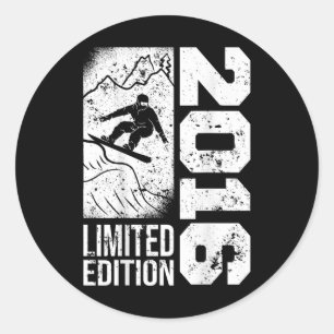 Snowboarder Vintage 2016 Birthday Snowboarding Sno Runt Klistermärke