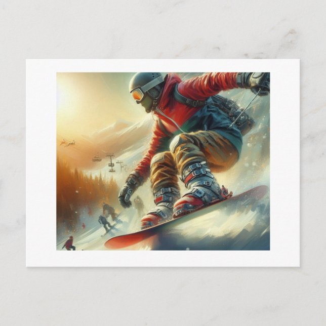 Snowboarder Vykort (Framsida)