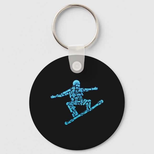 Snowboarder - Wintersport Snowboard Snowboarding Nyckelring (Framsida)