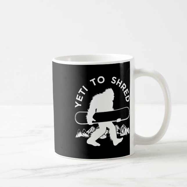 Snowboarder Yeti T Shirt Kaffemugg (Höger)