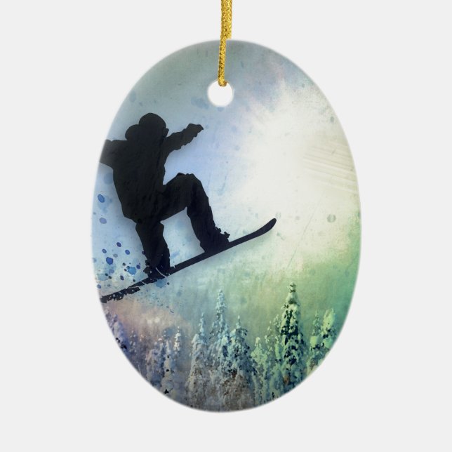 Snowboarderen: Luft Julgransprydnad Keramik (Framsidan)