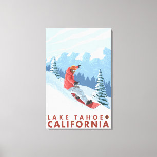 Snowboarderplats - Lake Tahoe, Kalifornien Canvastryck